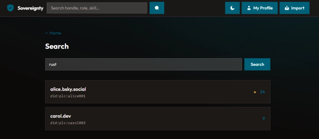 Profile suchen: z.B. nach Skill