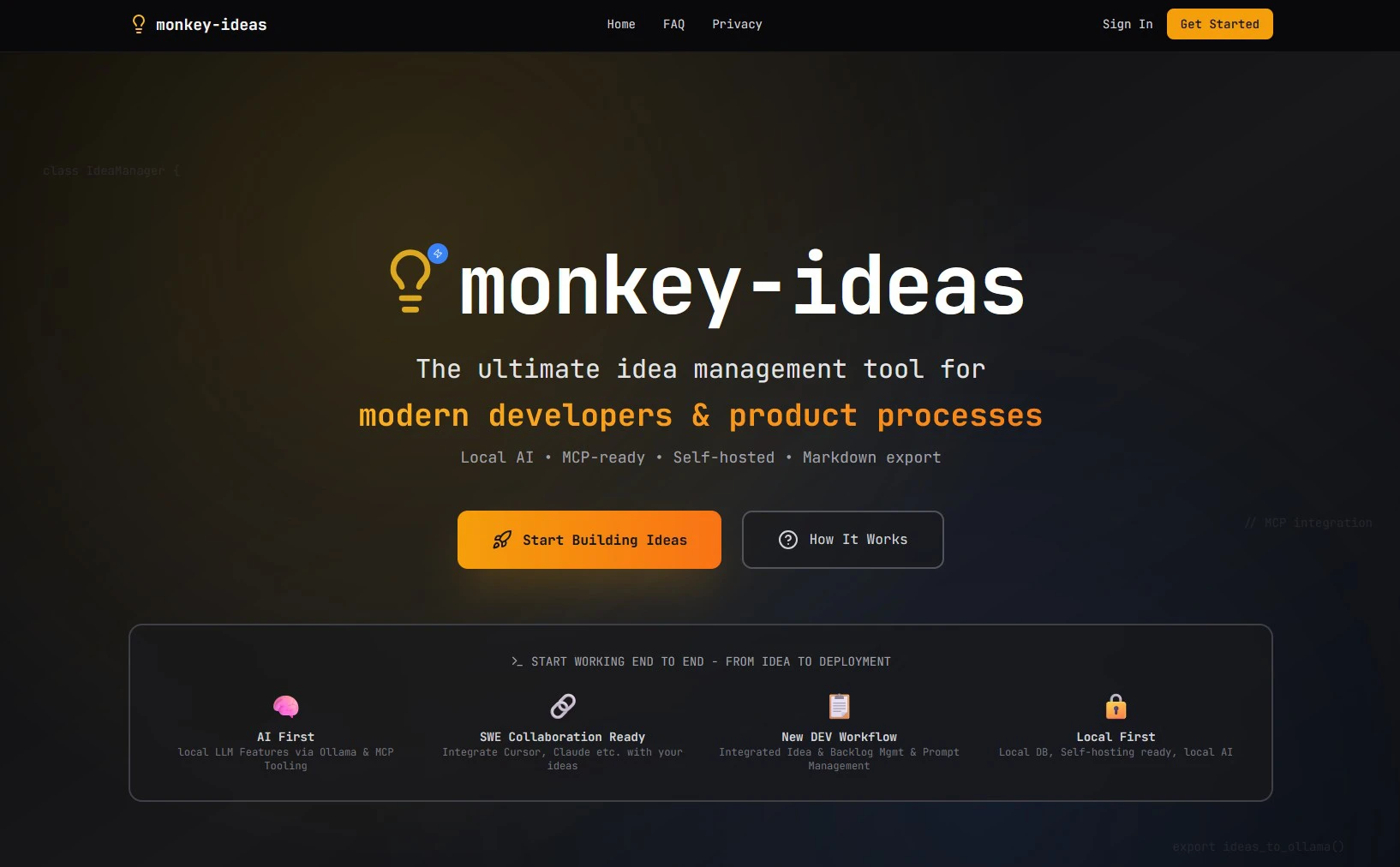 Monkey Ideas (MVP)